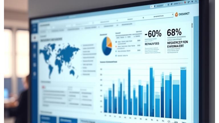 A dashboard displaying clear data visualizations like graphs and charts, showing positive trends in employee retention and hiring success metrics.